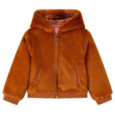 Veste à capuche pour enfants cognac 140 
