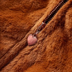 Veste à capuche pour enfants cognac 140 