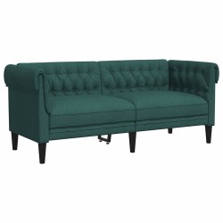 Canapé Chesterfield 2 places vert foncé tissu 