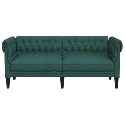 Canapé Chesterfield 2 places vert foncé tissu 
