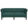 Canapé Chesterfield 2 places vert foncé tissu 