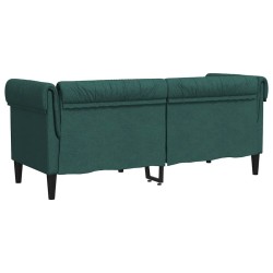 Canapé Chesterfield 2 places vert foncé tissu 