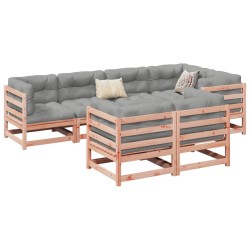 Salon de jardin 7 pcs bois massif sapin de douglas 