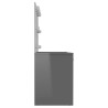 Table de maquillage avec éclairage LED MDF Gris brillant 
