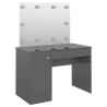 Table de maquillage avec éclairage LED MDF Gris brillant 