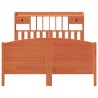 Lit bibliothèque sans matelas cire marron 140x190 cm pin massif 