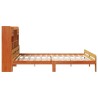 Lit bibliothèque sans matelas cire marron 200x200 cm pin massif 