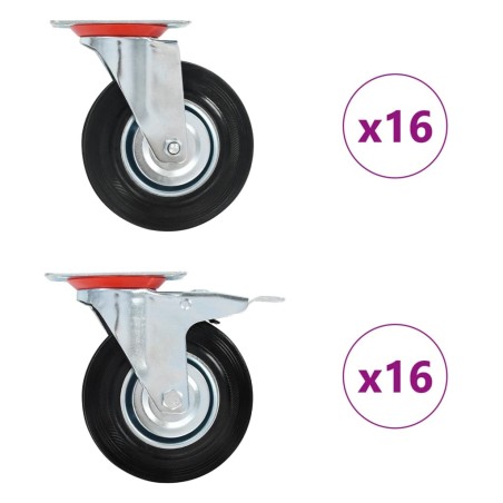 32 pcs Roulettes pivotantes 125 mm 