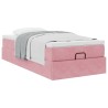 Cadre de lit ottoman avec matelas rose 90x190 cm velours 