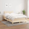 Sommier à lattes de lit avec matelas crème 120x190 cm tissu 