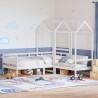 Ensemble de lit de jour et de banc avec toit sans matelas blanc 