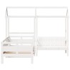 Ensemble de lit de jour et de banc avec toit sans matelas blanc 
