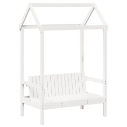 Ensemble de lit de jour et de banc avec toit sans matelas blanc 