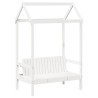 Ensemble de lit de jour et de banc avec toit sans matelas blanc 