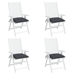 Coussins de chaise lot de 4 anthracite 40x40x7 cm tissu oxford 