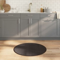 Tapis rond marron foncé 80 cm bambou 