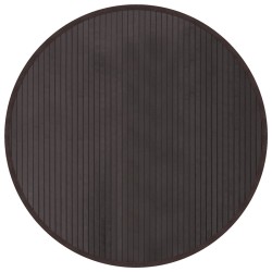Tapis rond marron foncé 80 cm bambou 