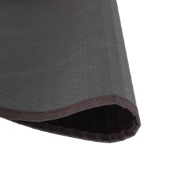 Tapis rond marron foncé 80 cm bambou 
