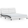Cadre de lit avec LED sans matelas blanc et noir 160x200 cm 