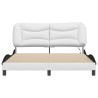 Cadre de lit avec LED sans matelas blanc et noir 160x200 cm 