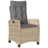 Ensemble à manger de jardin et coussins 3 pcs Beige poly rotin 
