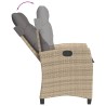 Ensemble à manger de jardin et coussins 3 pcs Beige poly rotin 
