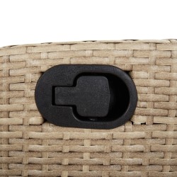Ensemble à manger de jardin et coussins 3 pcs Beige poly rotin 