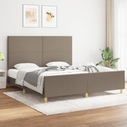 Cadre de lit sans matelas taupe 180x200 cm tissu 