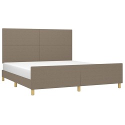 Cadre de lit sans matelas taupe 180x200 cm tissu 