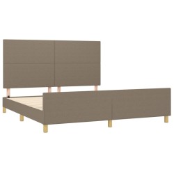 Cadre de lit sans matelas taupe 180x200 cm tissu 