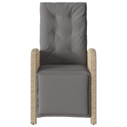 Ensemble de bistro 3 pcs coussins mélange beige résine tressée 