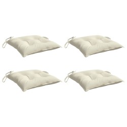 Coussins de chaise lot de 4 blanc crème 40x40x7 cm tissu oxford 