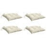 Coussins de chaise lot de 4 blanc crème 40x40x7 cm tissu oxford 