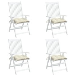 Coussins de chaise lot de 4 blanc crème 40x40x7 cm tissu oxford 