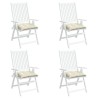 Coussins de chaise lot de 4 blanc crème 40x40x7 cm tissu oxford 