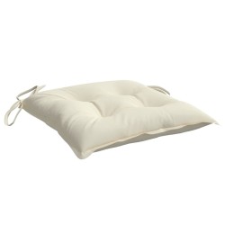 Coussins de chaise lot de 4 blanc crème 40x40x7 cm tissu oxford 