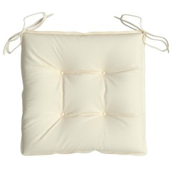 Coussins de chaise lot de 4 blanc crème 40x40x7 cm tissu oxford 