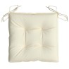 Coussins de chaise lot de 4 blanc crème 40x40x7 cm tissu oxford 
