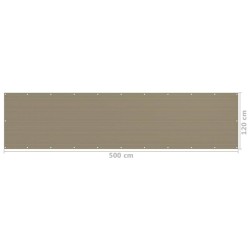 Écran de balcon Taupe 120x500 cm PEHD 