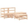 Salon de jardin 4 pcs avec coussins bois massif 