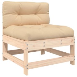 Salon de jardin 4 pcs avec coussins bois massif 