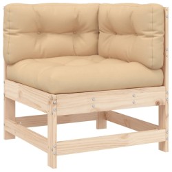 Salon de jardin 4 pcs avec coussins bois massif 