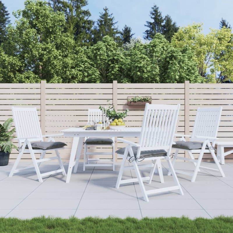 Coussins de chaise lot de 4 gris 40x40x7 cm tissu oxford 