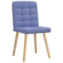 Chaises à manger lot de 6 bleu jean tissu 