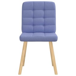 Chaises à manger lot de 6 bleu jean tissu 