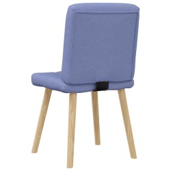 Chaises à manger lot de 6 bleu jean tissu 