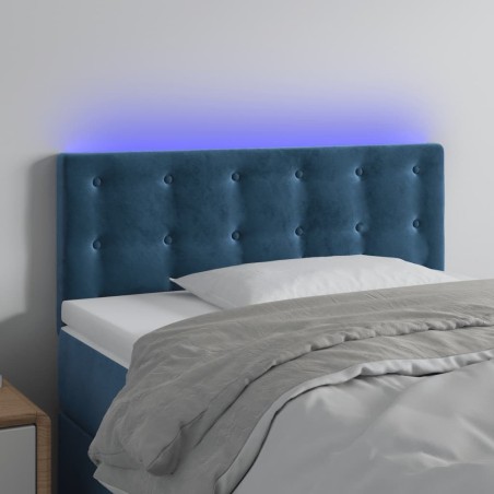 Tête de lit à LED Bleu foncé 90x5x78/88 cm Velours 
