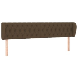 Tête de lit avec oreilles Marron foncé 203x23x78/88 cm Tissu 