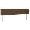 Tête de lit avec oreilles Marron foncé 203x23x78/88 cm Tissu 