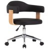 Chaise pivotante à manger Noir Bois courbé et similicuir 